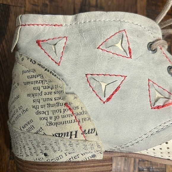 VTG Clocharme Ankle Bootie newsprint cap toe lace up 80’s size 37 - Picture 8 of 16